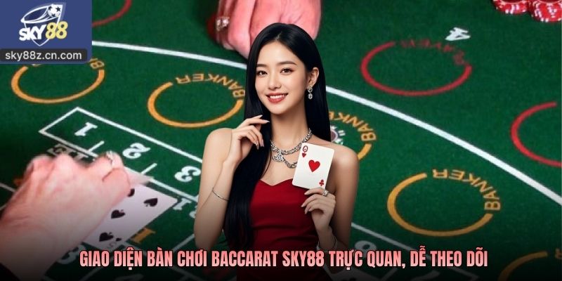 Giao diện bàn chơi baccarat SKY88 trực quan, dễ theo dõi