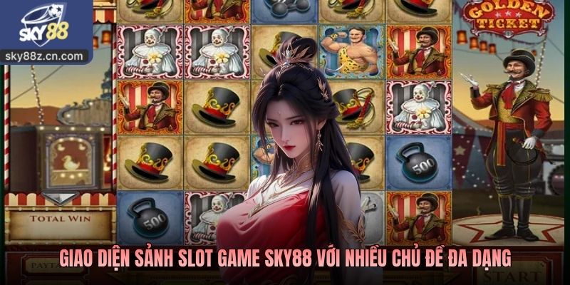 Giao diện sảnh slot game SKY88 với nhiều chủ đề đa dạng