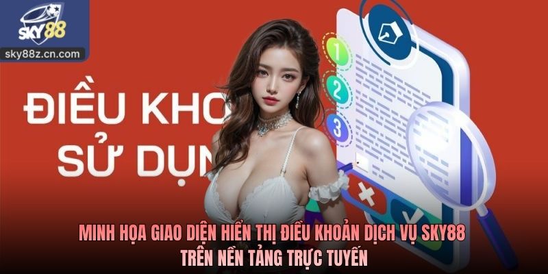 Minh họa giao diện hiển thị điều khoản dịch vụ SKY88 trên nền tảng trực tuyến