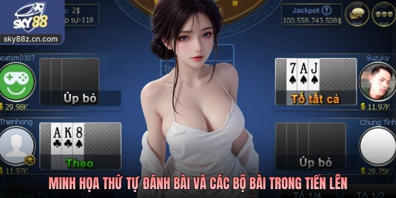 Minh họa thứ tự đánh bài và các bộ bài trong Tiến Lên